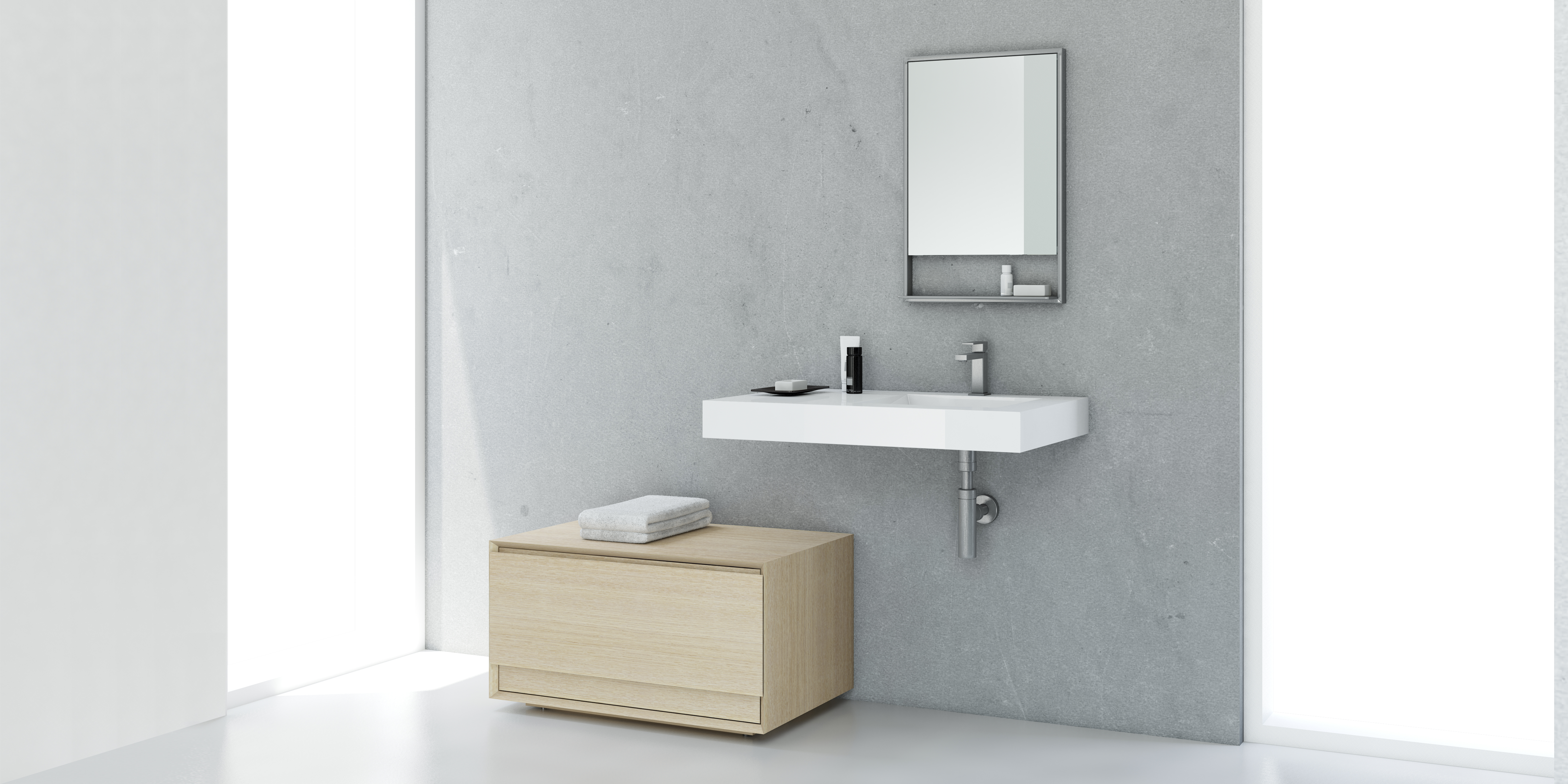 floating-sink-bracket-1 Floating Sinks that are eco friendly, with dual faucets.