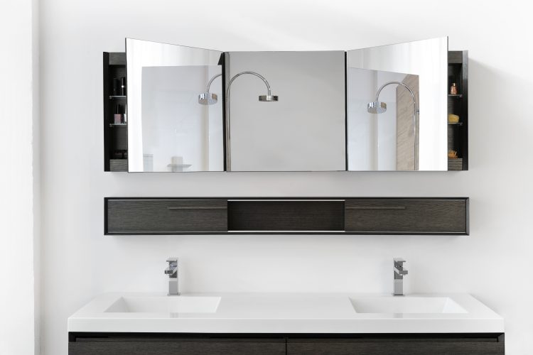 m mirrored cabinet surface