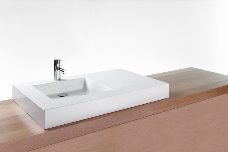 Luxury lavatory sink with rectangular square modern design