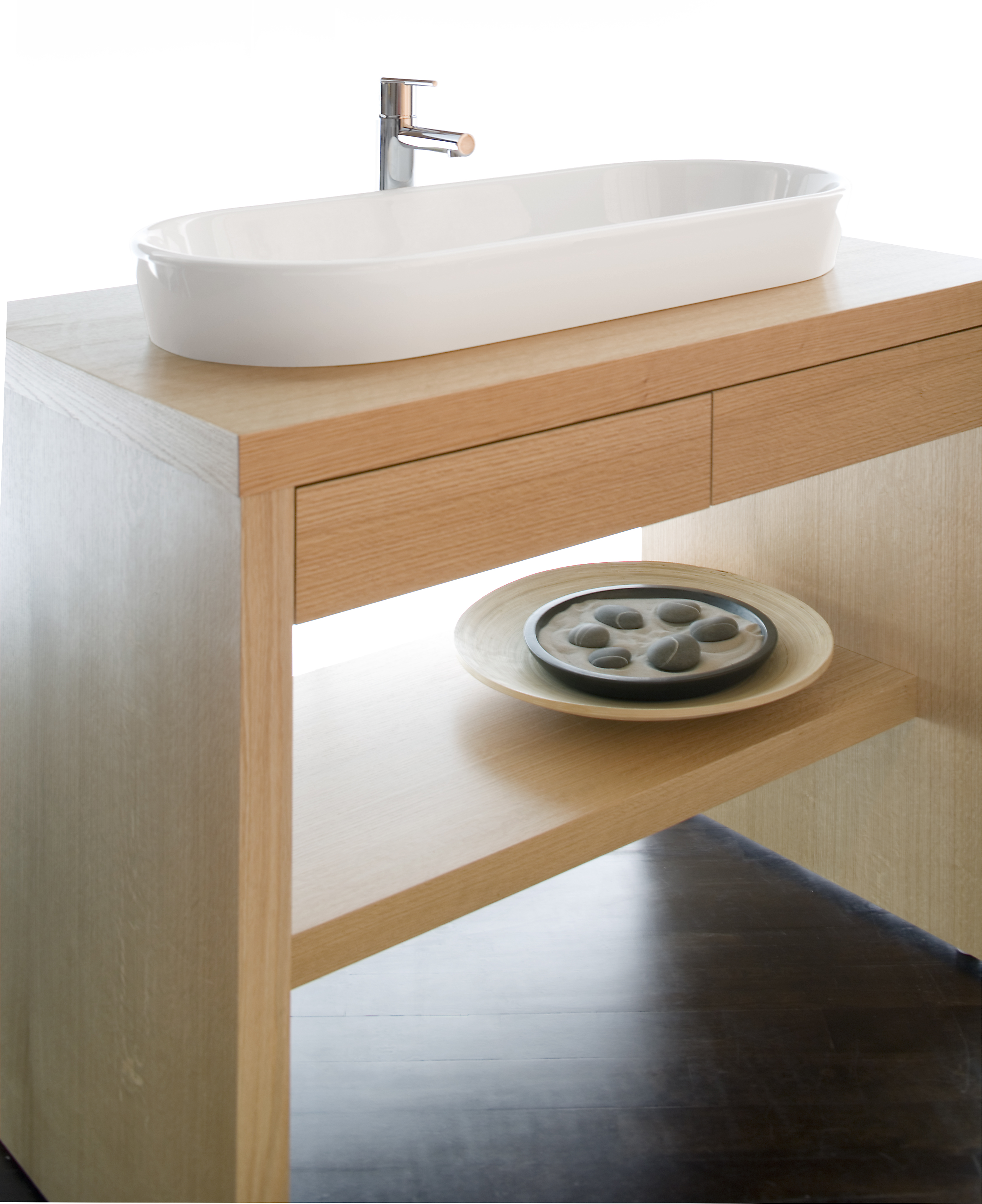 vov836a-1 Vessel Sink, white finish, large long oval, eco friendly.