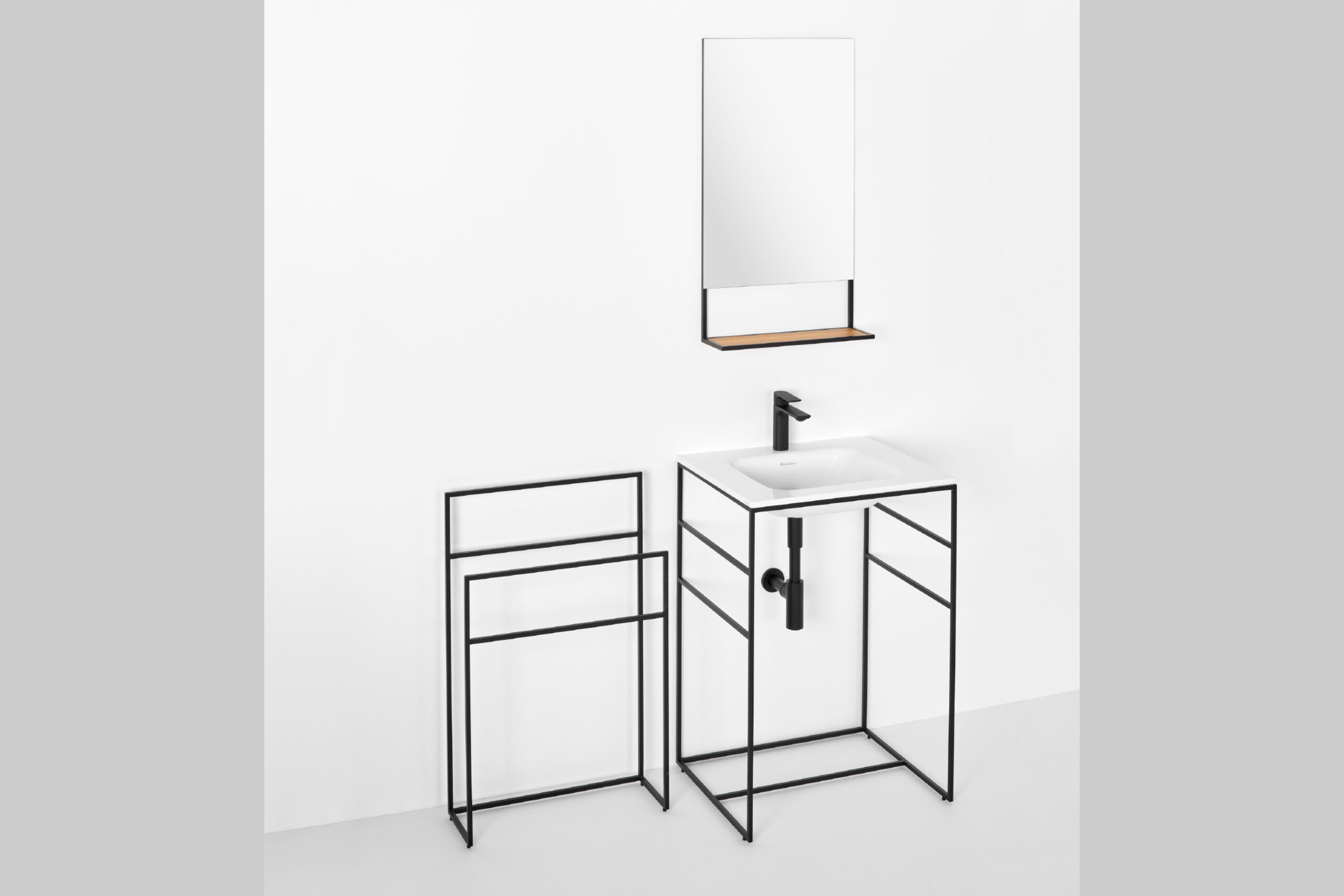 OTL-135_2 Single sink console  design steel frame
