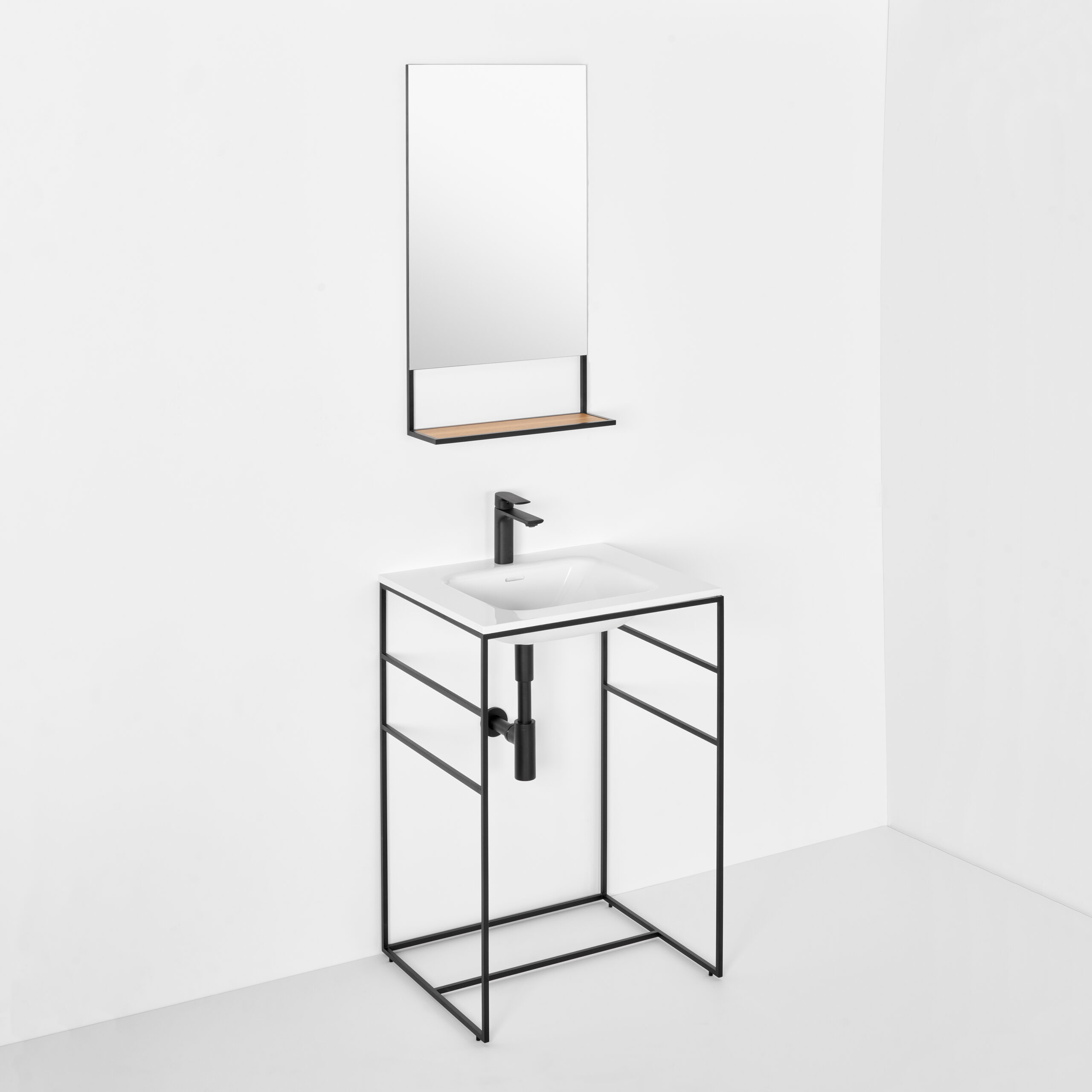 OTL-137_2 Single sink console  design steel frame