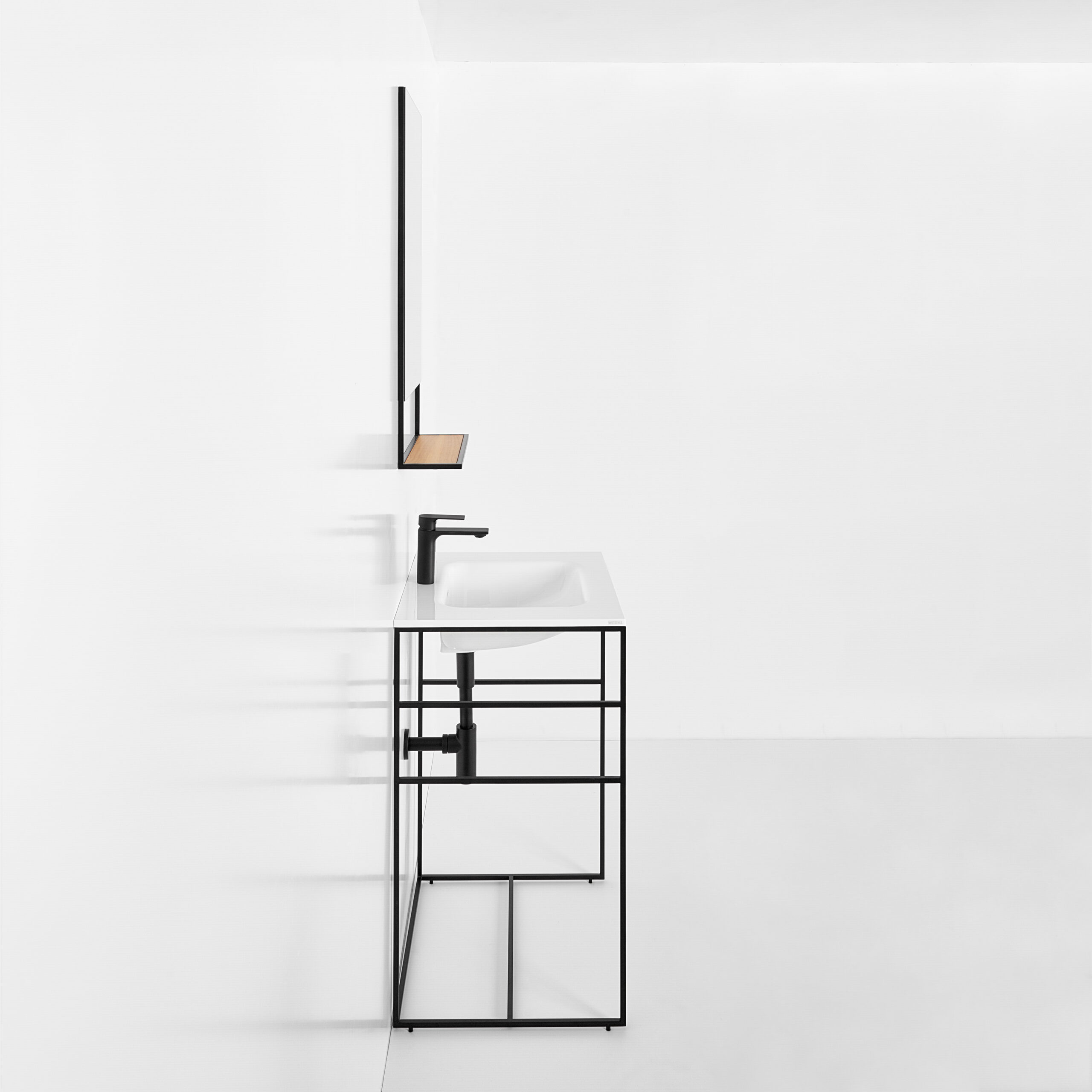 OTL-137_3 Single sink console  design steel frame