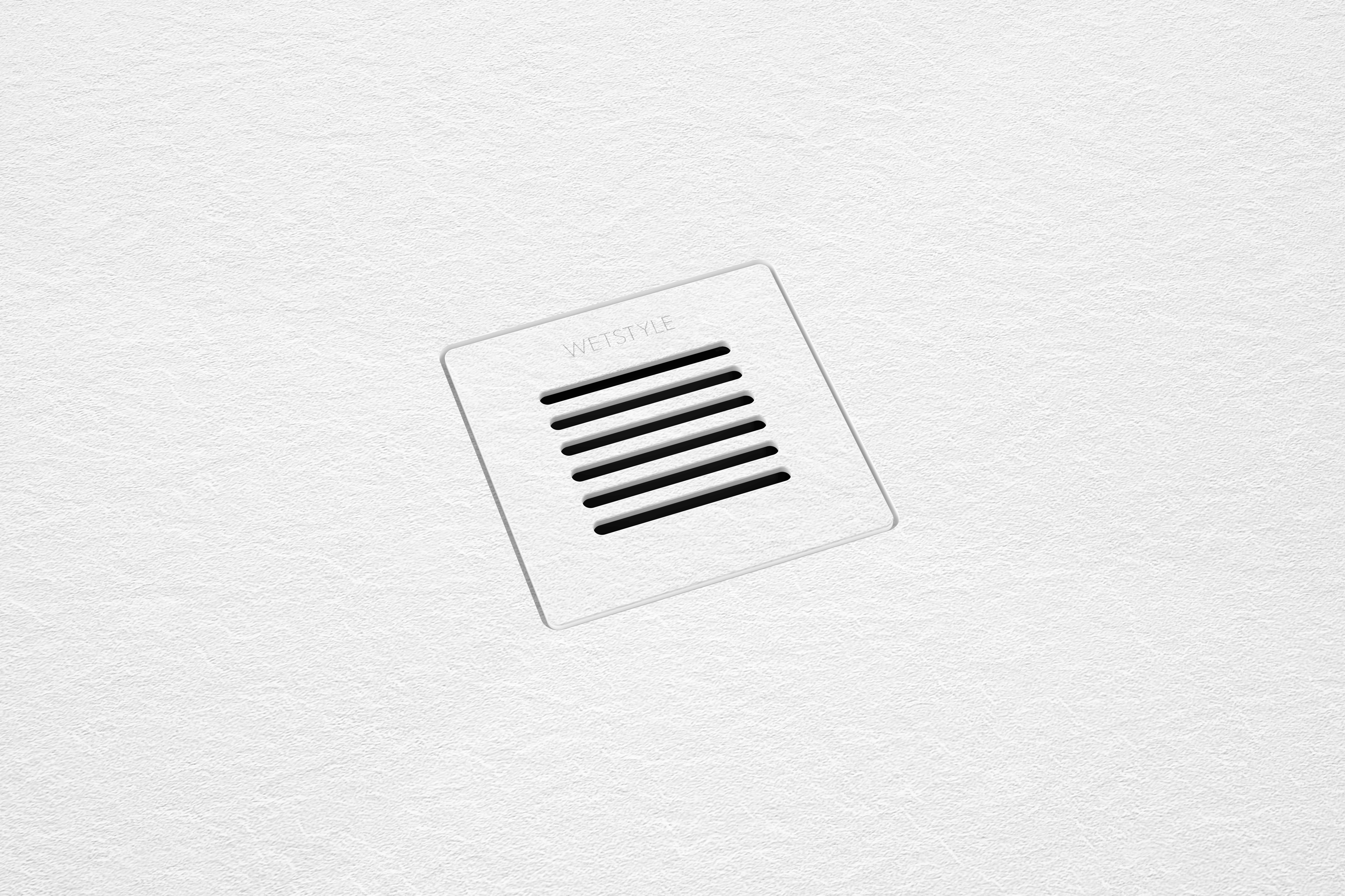 wetstyle_feel_Slate_evolution_drain_blanc_ Shower bases in concrete white, eco friendly, non slip
