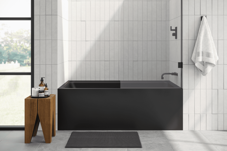 alcove tub in black